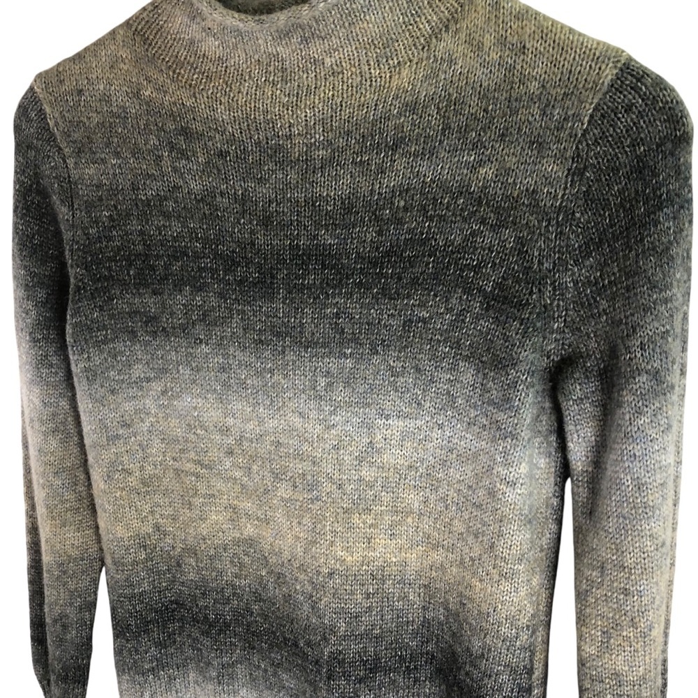 Cynthia Rowley Sweater Dress S Gray Ombre Wool Blend Midi Mock Neck Office Cozy - Picture 10 of 14